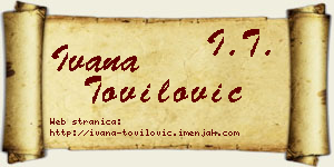 Ivana Tovilović vizit kartica